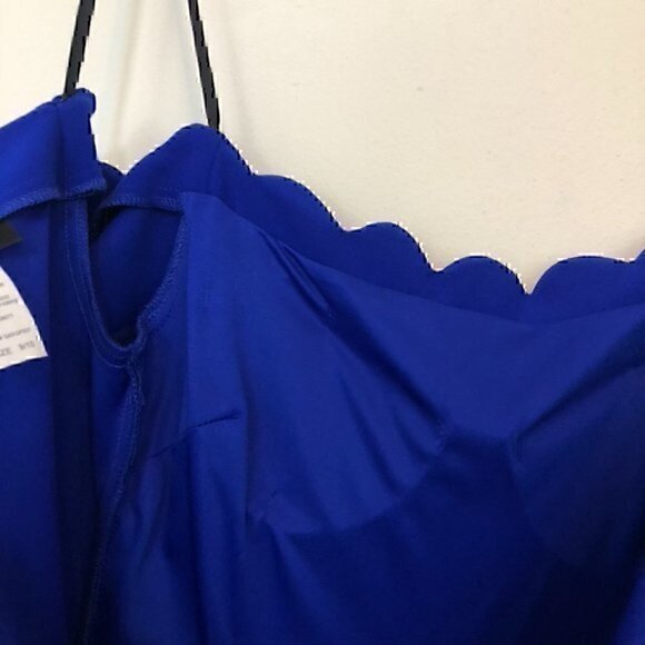 NEW NWT B. DARLIN Off the Shoulder Scalloped Dress Blue Fit Flare Mini JRS 9 10 - Picture 12 of 12